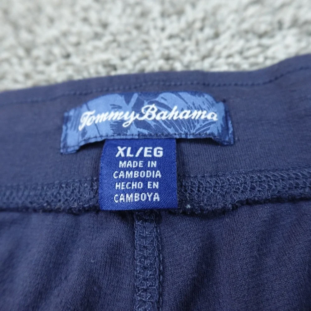 Tommy Bahama Sweatpants Mens XL Navy Blue Jogger Drawstring Pants Marlin Stretch